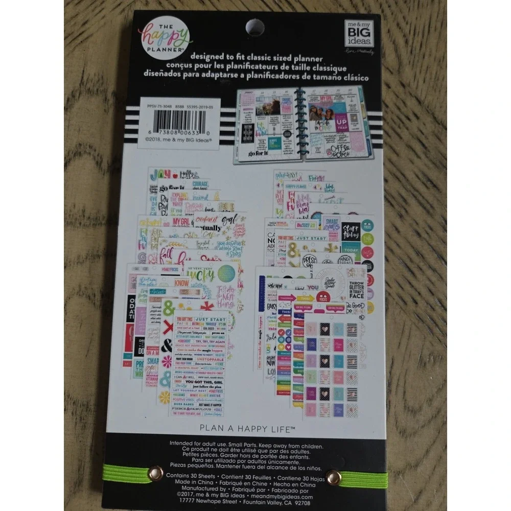 The Happy Planner Sticker Books LOT OF 3 New NWT Planner Stickers Happy Planner